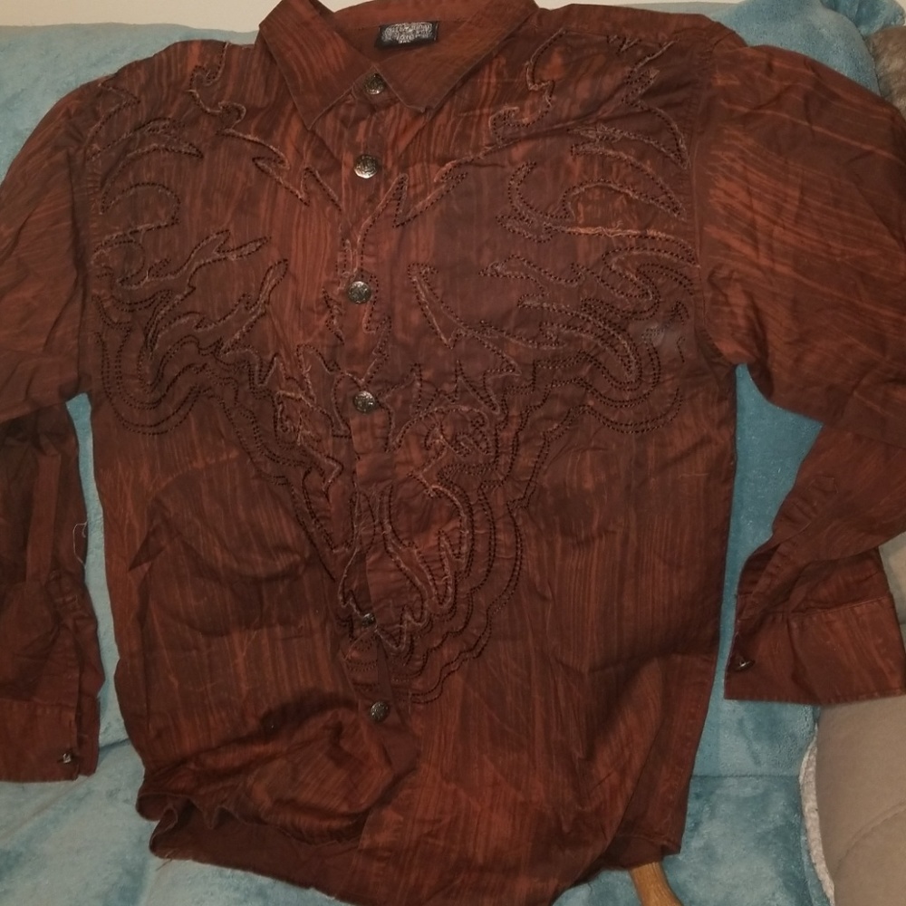 Rare His Infernal Majesty long sleeve button down